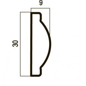 Молдинг Cosca Décor 30, Белый мат, D30(1)/W27 Молдинг Cosca Décor 30, Белый мат, D30(1)/W27
